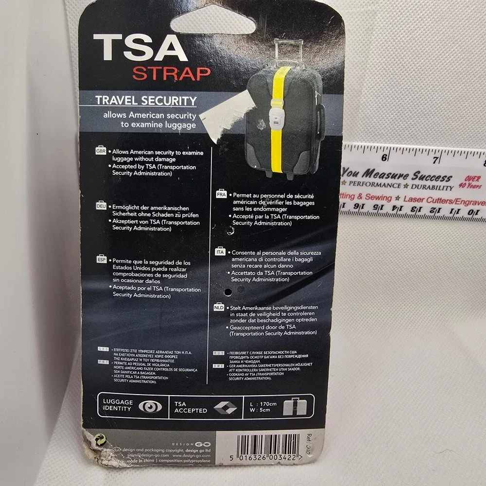 Design Go TSA Strap n Lock Luggage Security Belt Combination Lock Red 302